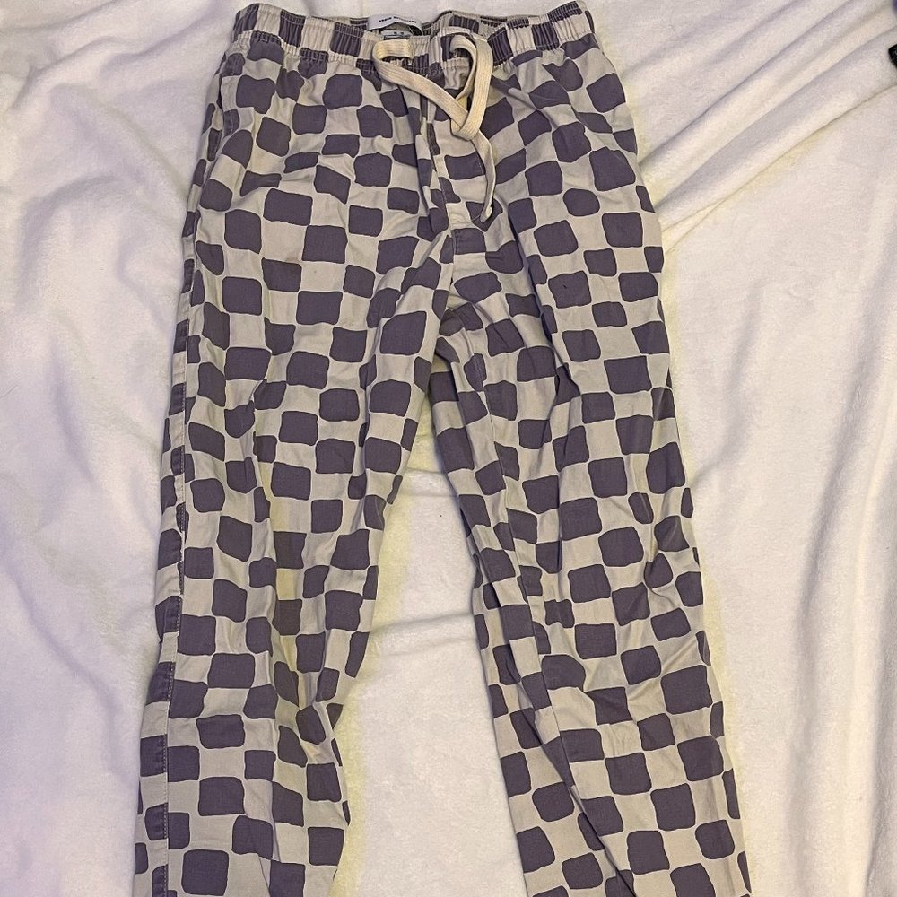 Purple and White Checkered Pants